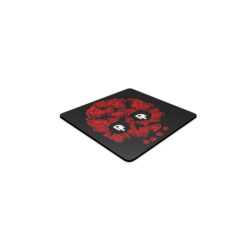 DF Rose Skull Logo Square Coaster