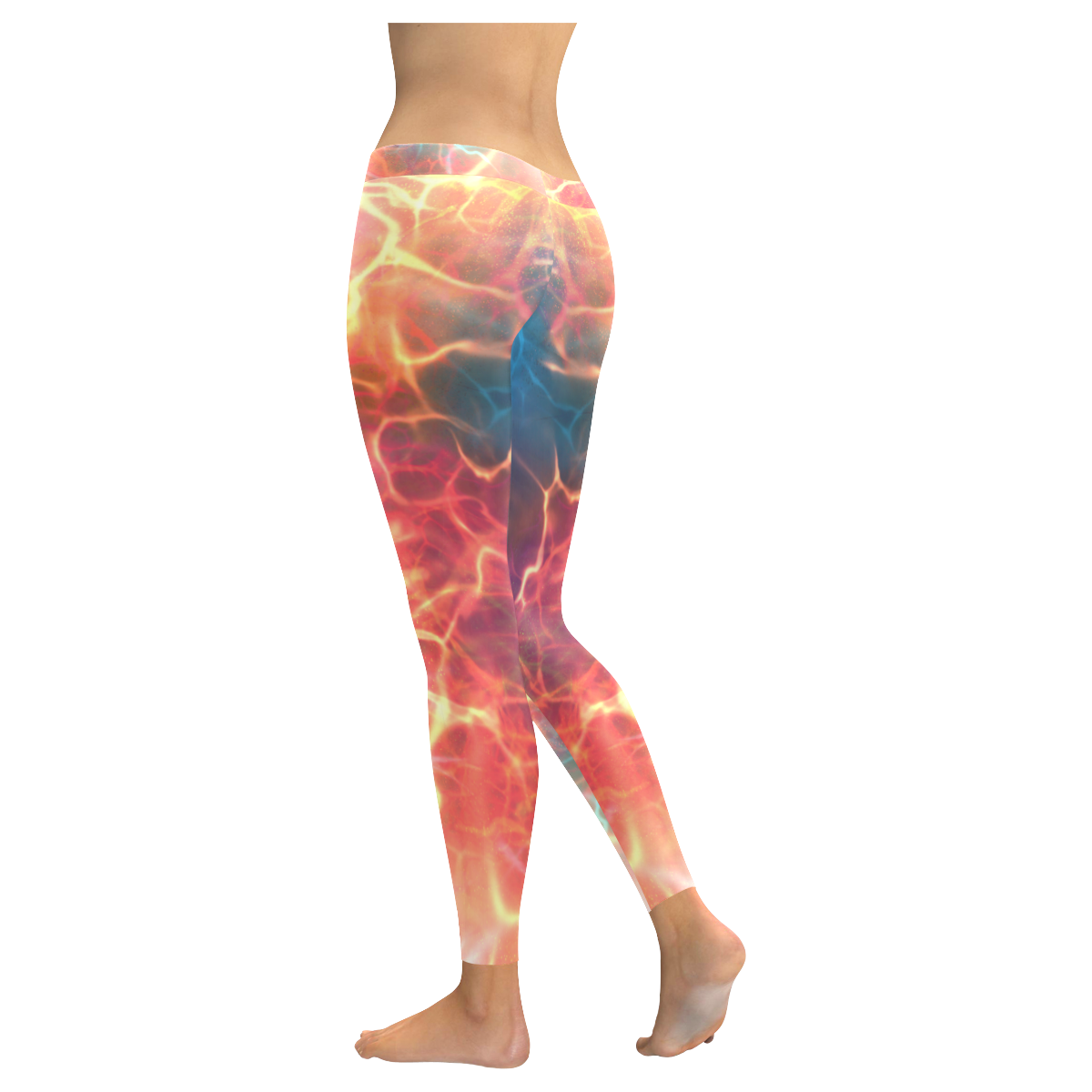 legging Flame and Lightning 23 Women's Low Rise Leggings (Invisible Stitch) (Model L05)