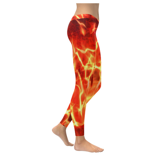 Legging Flame and Lightning 20 Women's Low Rise Leggings (Invisible Stitch) (Model L05)