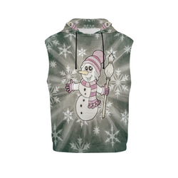 Cute Snow Lady by JamColors All Over Print Sleeveless Hoodie for Men (Model H15)