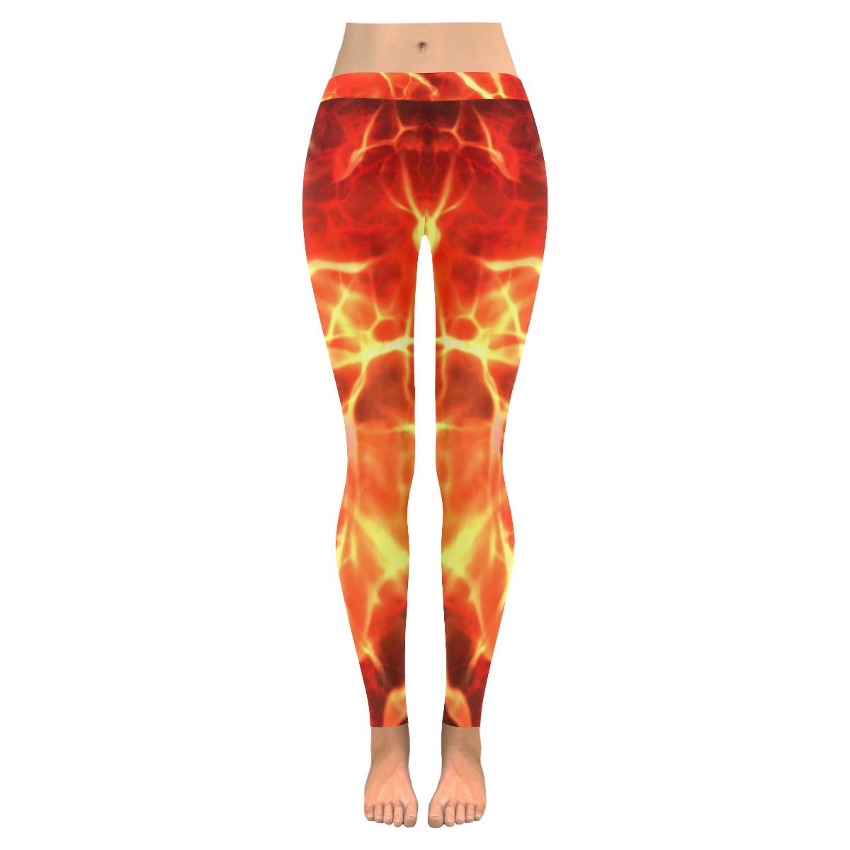Legging Flame and Lightning 20 Women's Low Rise Leggings (Invisible Stitch) (Model L05)