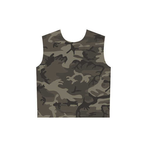 Camo Grey All Over Print Sleeveless Hoodie for Women (Model H15)