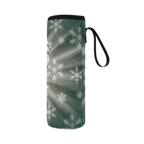 Cute Snow Lady by JamColors Neoprene Water Bottle Pouch/Large
