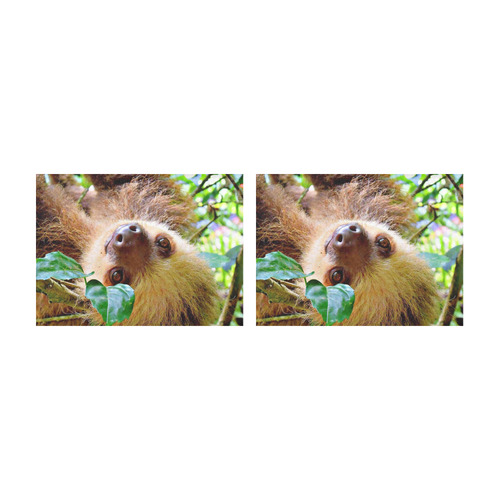 Awesome Sloth by JamColors Placemat 14’’ x 19’’ (Set of 2)