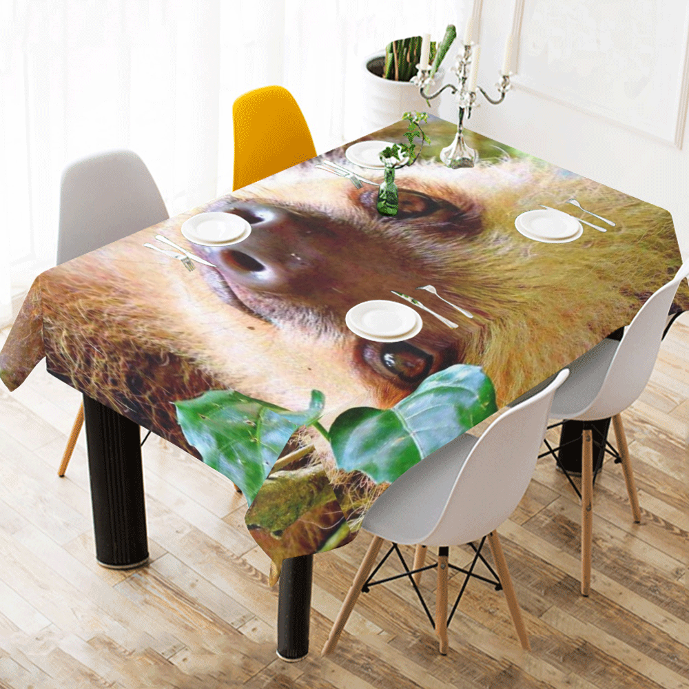 Awesome Sloth by JamColors Cotton Linen Tablecloth 60" x 90"