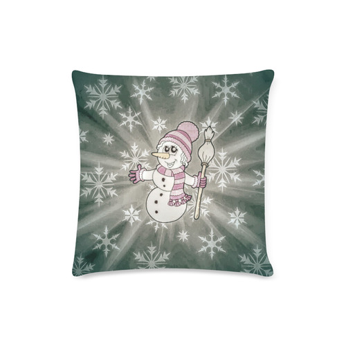 Cute Snow Lady by JamColors Custom Zippered Pillow Case 16"x16"(Twin Sides)