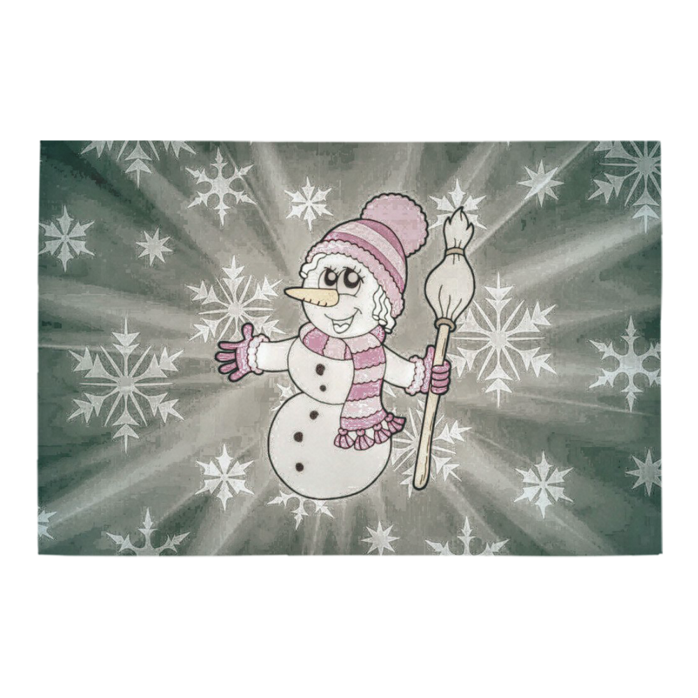 Cute Snow Lady by JamColors Azalea Doormat 24" x 16" (Sponge Material)