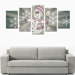 Cute Snow Lady by JamColors Canvas Print Sets D (No Frame)