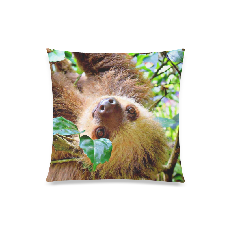 Awesome Sloth by JamColors Custom Zippered Pillow Case 20"x20"(Twin Sides)