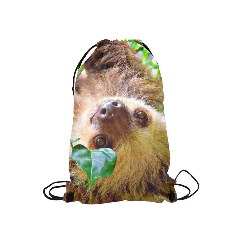 Awesome Sloth by JamColors Small Drawstring Bag Model 1604 (Twin Sides) 11"(W) * 17.7"(H)