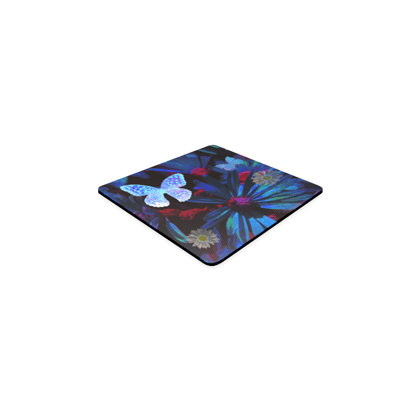 butterfly flowers Square Coaster