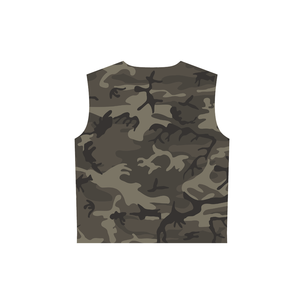 Camo Grey All Over Print Sleeveless Hoodie for Women (Model H15)