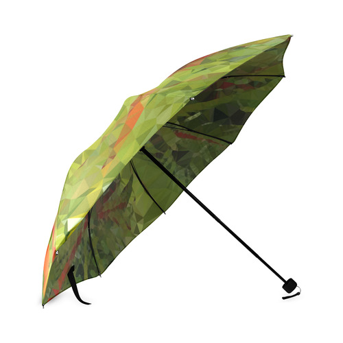 Bamboo Forest Low Poly Geometric Triangles Foldable Umbrella (Model U01)