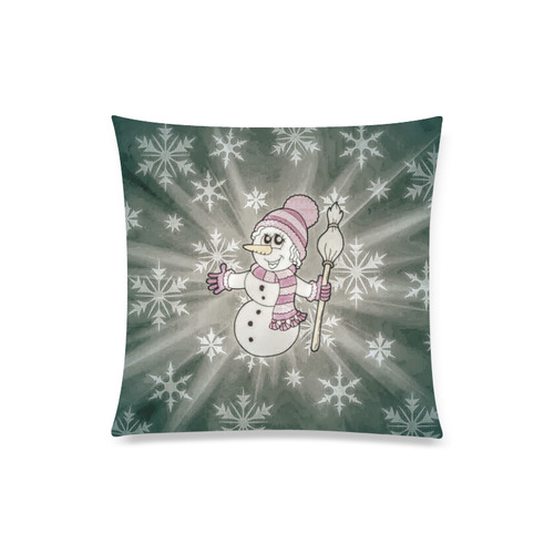 Cute Snow Lady by JamColors Custom Zippered Pillow Case 20"x20"(Twin Sides)