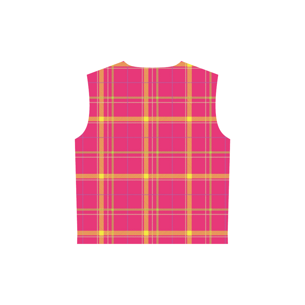 PLAID IN PINK All Over Print Sleeveless Hoodie for Women (Model H15)