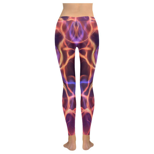 legging Flame and Lightning 10 Women's Low Rise Leggings (Invisible Stitch) (Model L05)