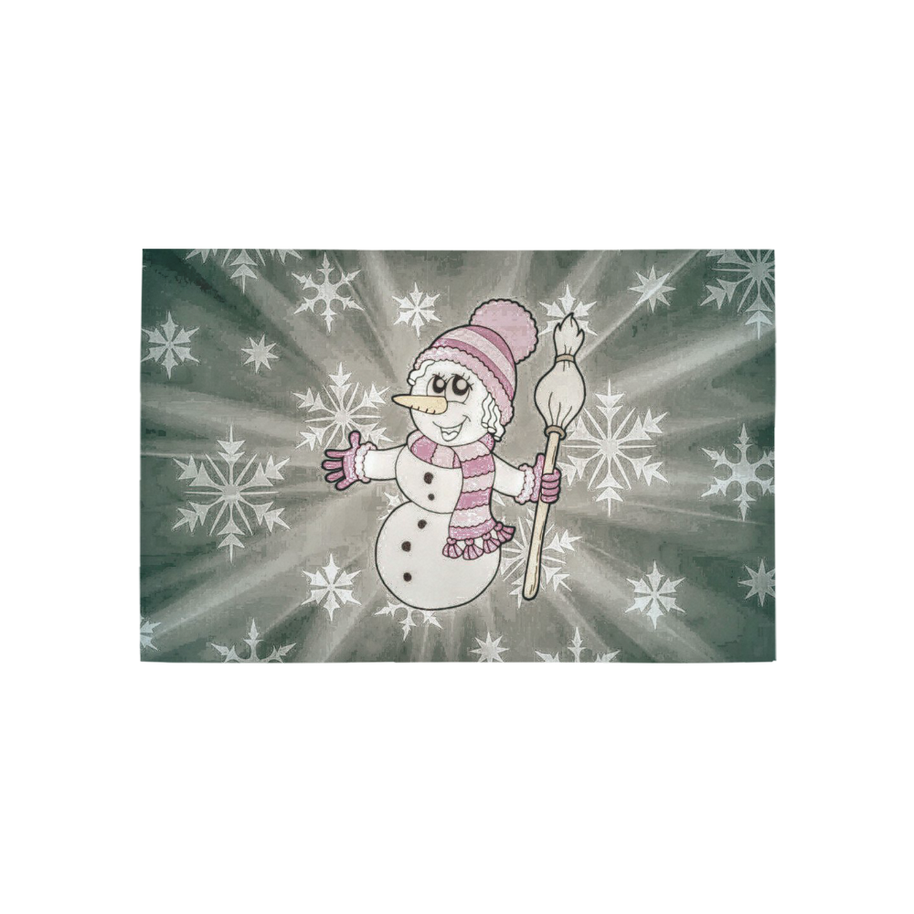 Cute Snow Lady by JamColors Area Rug 5'x3'3''
