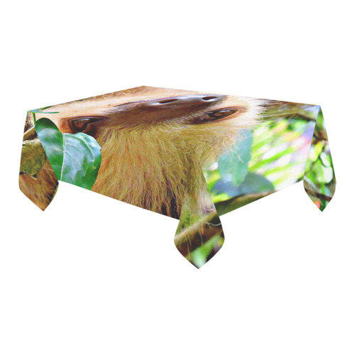 Awesome Sloth by JamColors Cotton Linen Tablecloth 60" x 90"