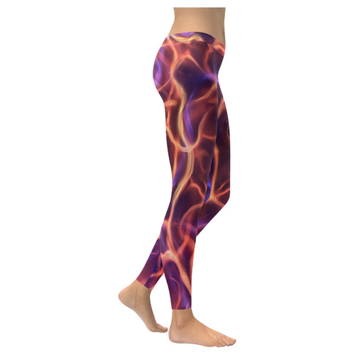 legging Flame and Lightning 10 Women's Low Rise Leggings (Invisible Stitch) (Model L05)