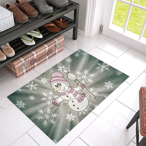 Cute Snow Lady by JamColors Azalea Doormat 30" x 18" (Sponge Material)