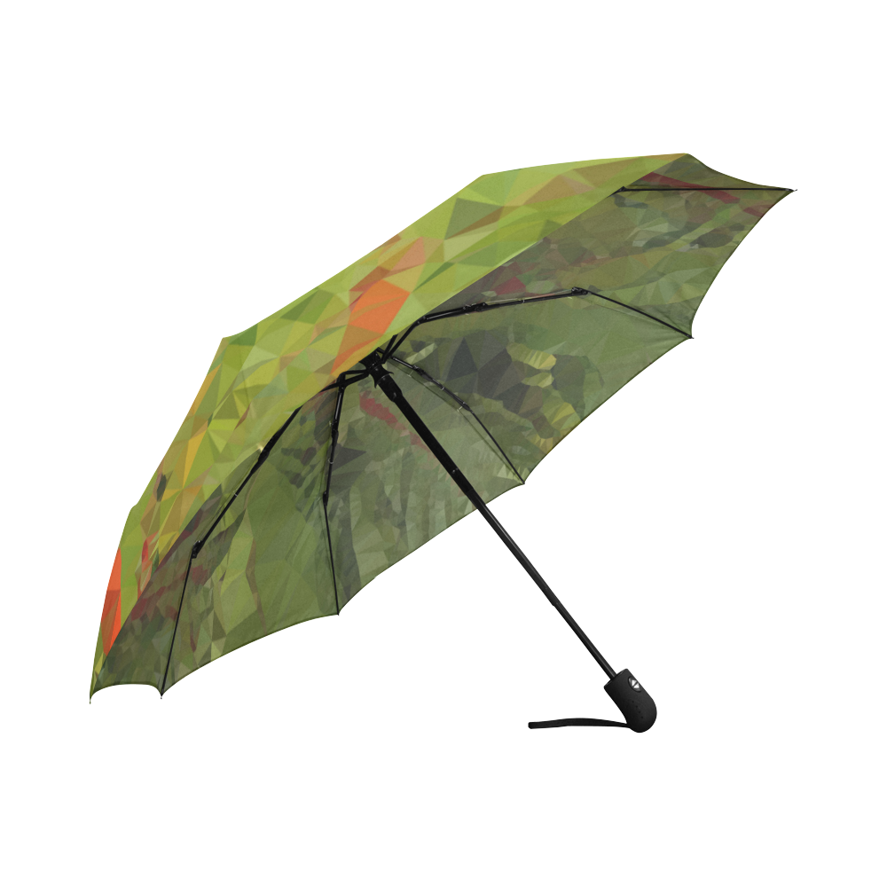 Bamboo Forest Low Poly Geometric Triangles Auto-Foldable Umbrella (Model U04)