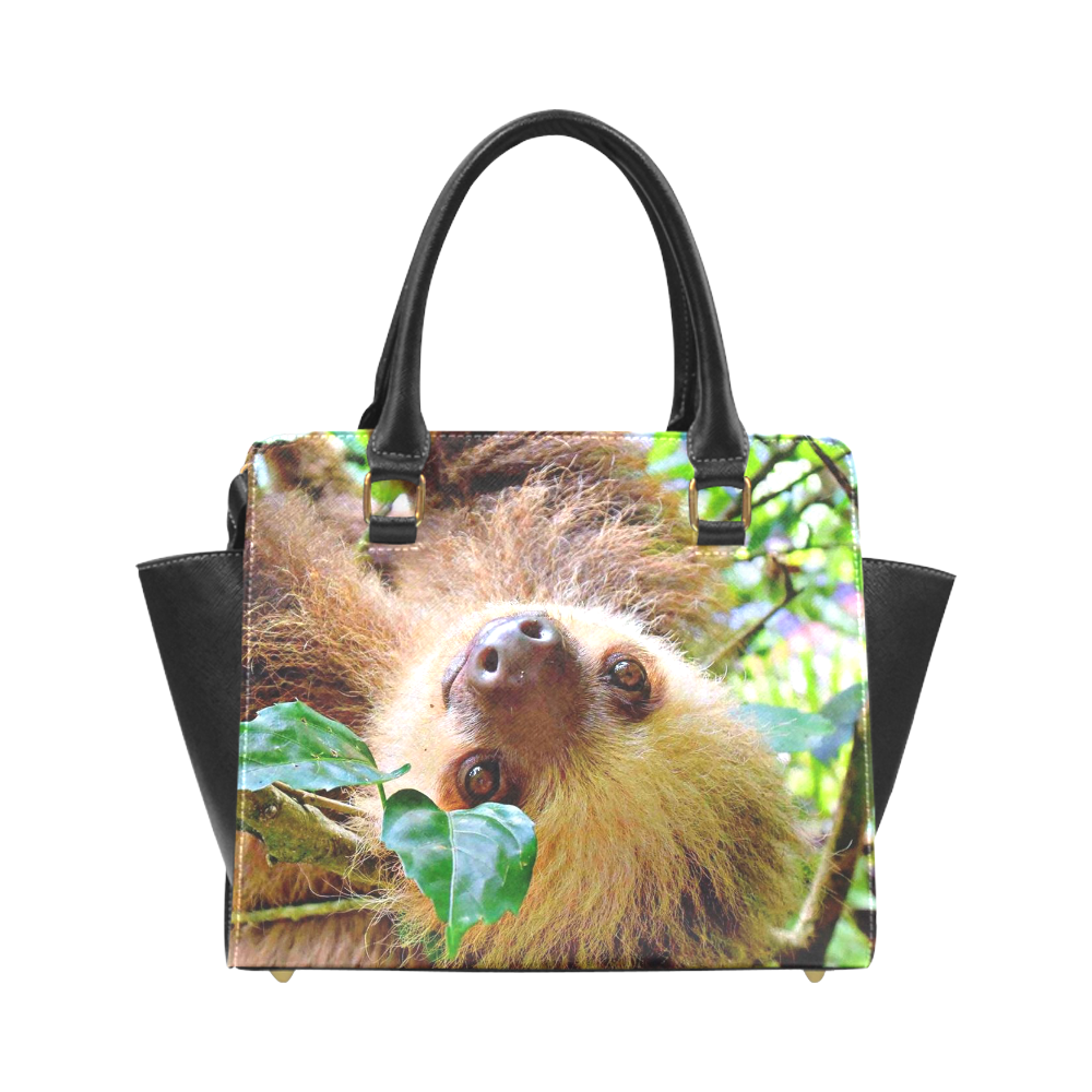 Awesome Sloth by JamColors Rivet Shoulder Handbag (Model 1645)