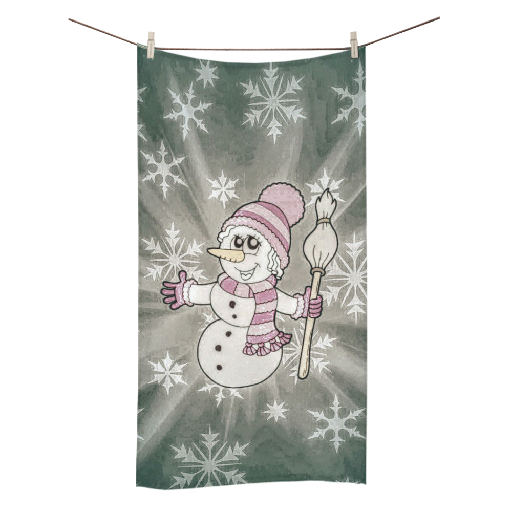 Cute Snow Lady by JamColors Bath Towel 30"x56"
