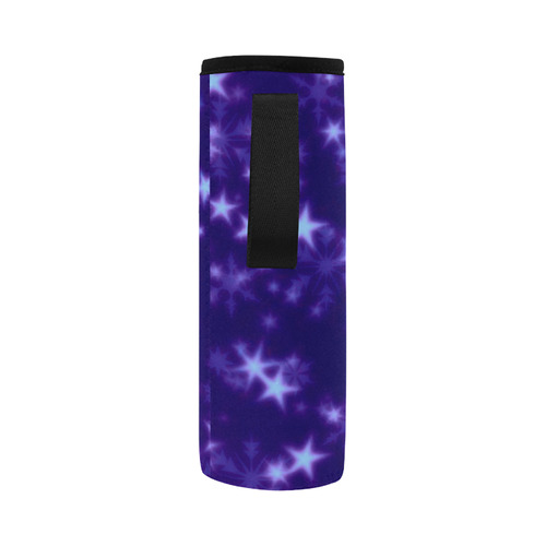 Blurry Stars blue by FeelGood Neoprene Water Bottle Pouch/Large