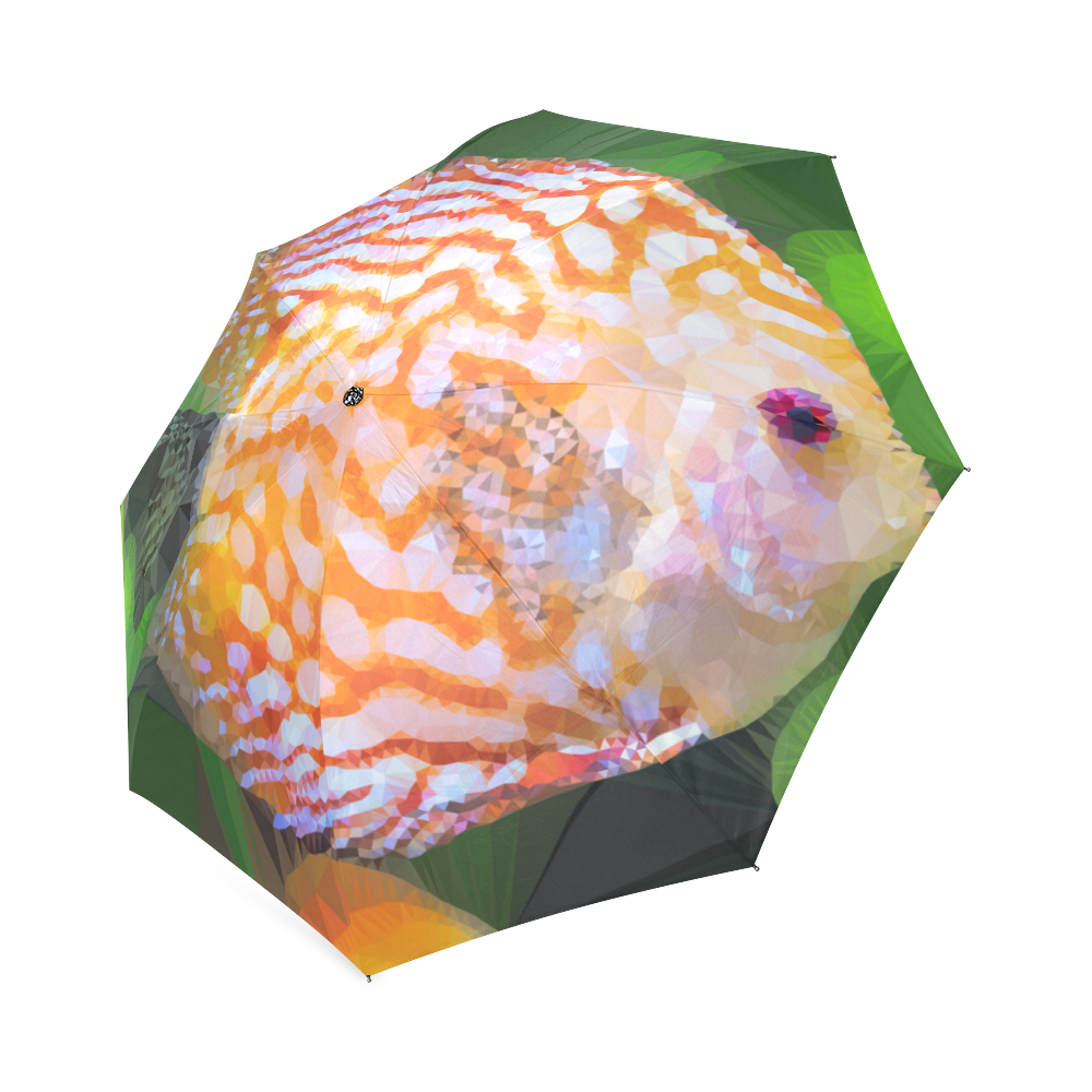 Orange Tropical Fish Low Poly Triangles Art Foldable Umbrella (Model U01)