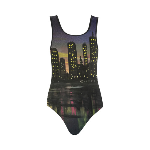 City Lights Vest One Piece Swimsuit (Model S04)