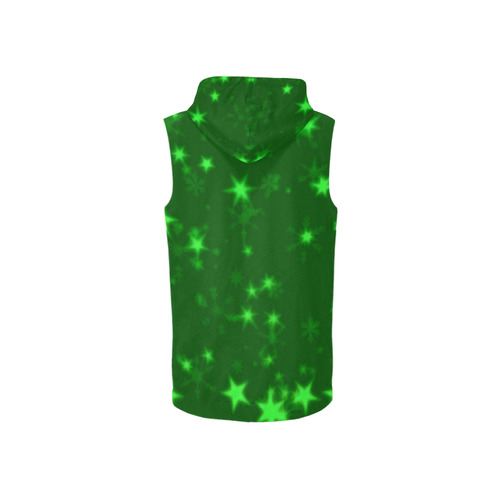 Blurry Stars green by FeelGood All Over Print Sleeveless Zip Up Hoodie for Women (Model H16)