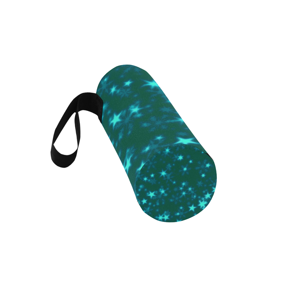 Blurry Stars teal by FeelGood Neoprene Water Bottle Pouch/Large