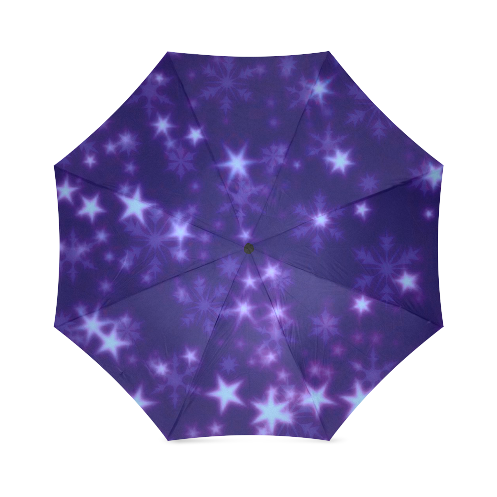 Blurry Stars blue by FeelGood Foldable Umbrella (Model U01)
