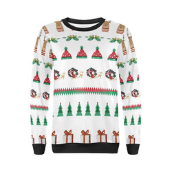 Christmas Sweatshirt Santa Red Green Tree Reindeer Presents by Tell3People All Over Print Crewneck Sweatshirt for Women (Model H18)