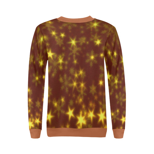 Blurry Stars golden by FeelGood All Over Print Crewneck Sweatshirt for Women (Model H18)
