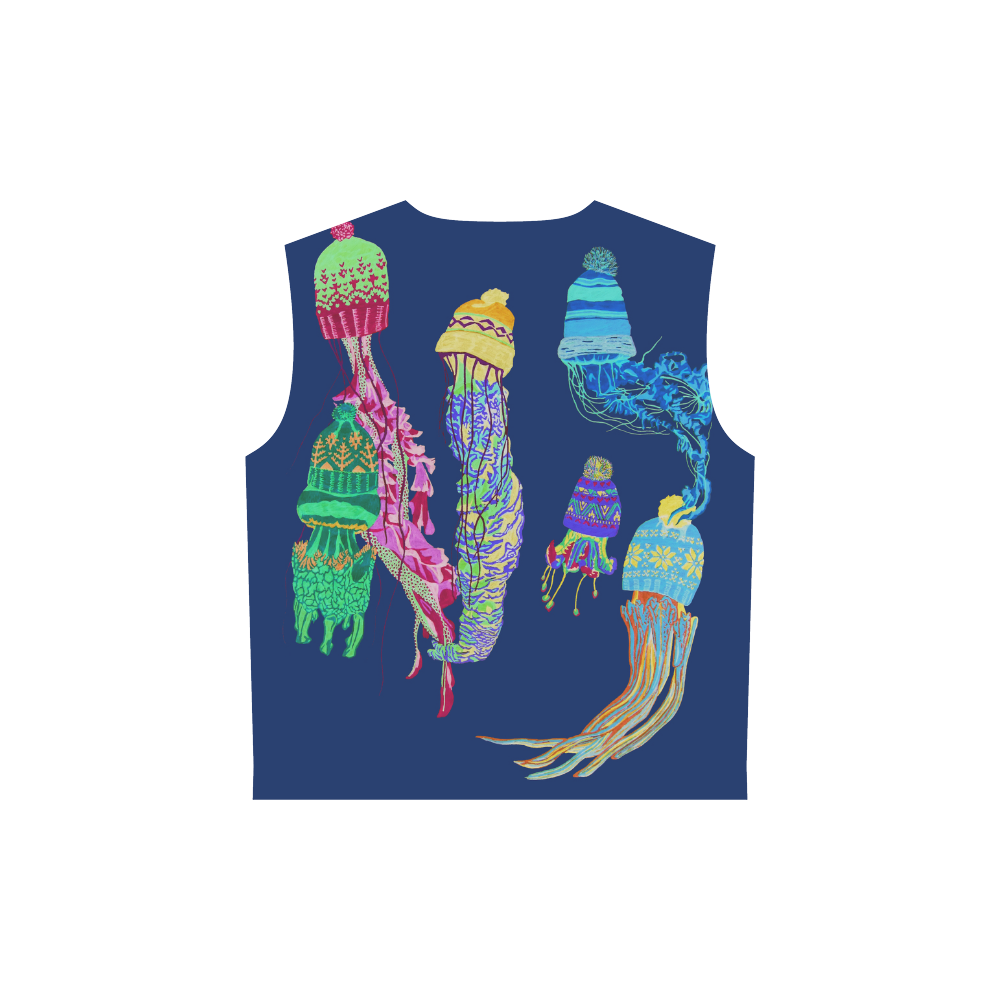 winter jellyfish All Over Print Sleeveless Hoodie for Women (Model H15)