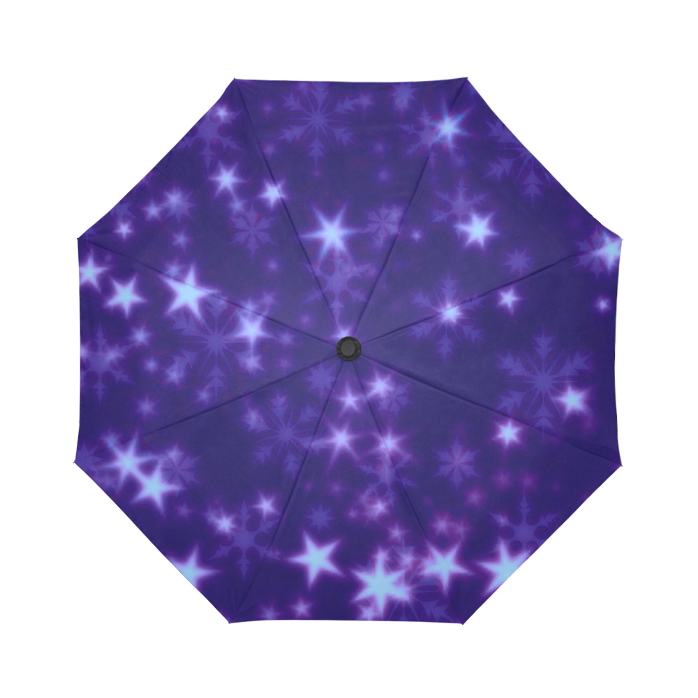 Blurry Stars blue by FeelGood Auto-Foldable Umbrella (Model U04)