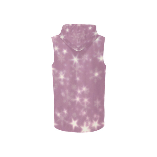 Blurry Stars lilac by FeelGood All Over Print Sleeveless Zip Up Hoodie for Women (Model H16)