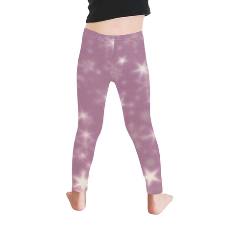 Blurry Stars lilac by FeelGood Kid's Ankle Length Leggings (Model L06)