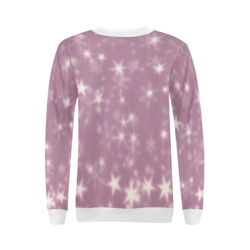 Blurry Stars lilac by FeelGood All Over Print Crewneck Sweatshirt for Women (Model H18)
