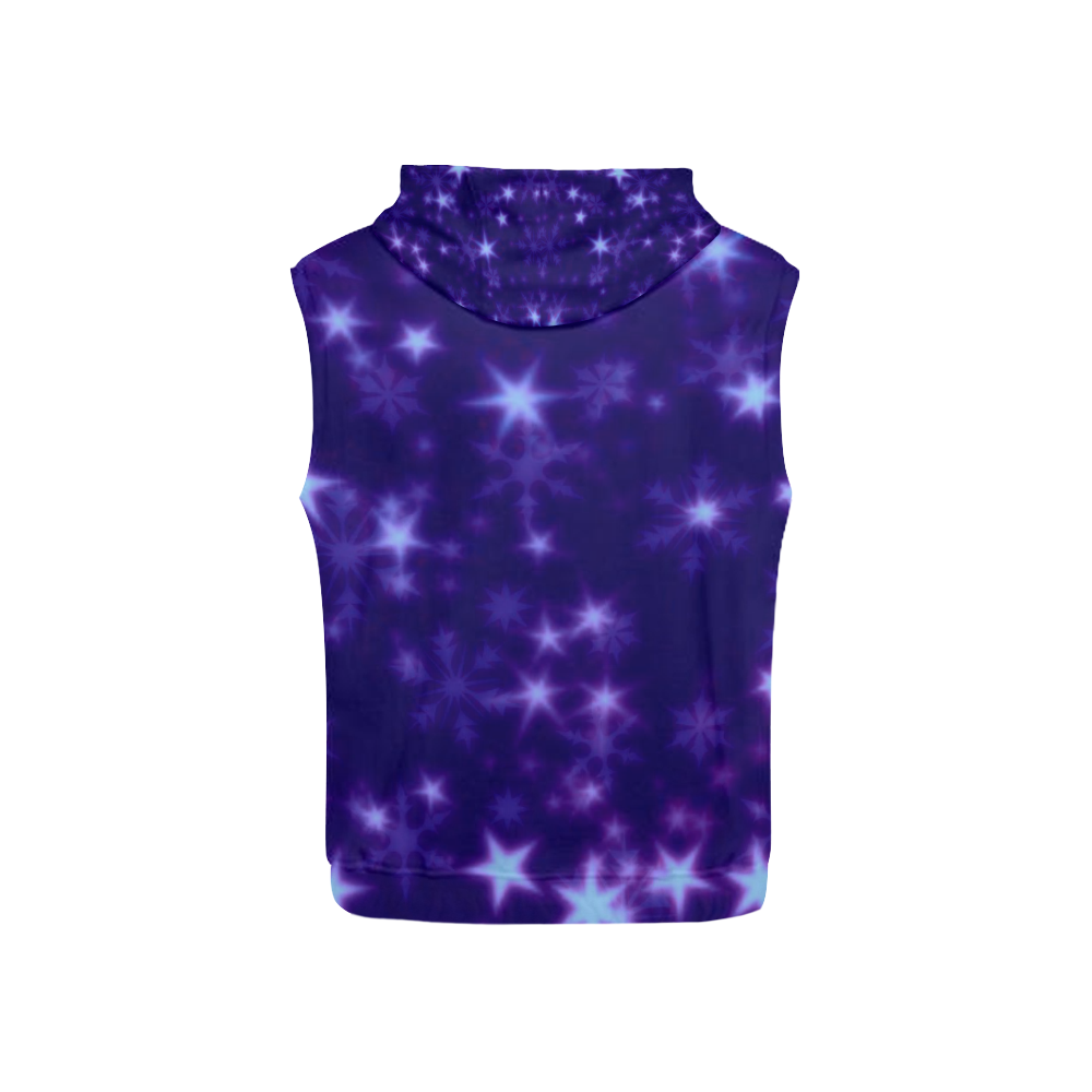 Blurry Stars blue by FeelGood All Over Print Sleeveless Hoodie for Kid (Model H15)