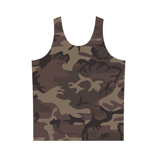 Camo Red Brown All Over Print Tank Top for Men (Model T43)