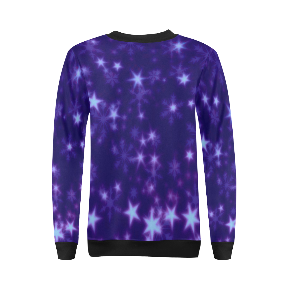 Blurry Stars blue by FeelGood All Over Print Crewneck Sweatshirt for Women (Model H18)