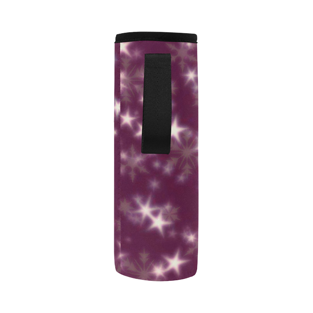 Blurry Stars plum by FeelGood Neoprene Water Bottle Pouch/Large