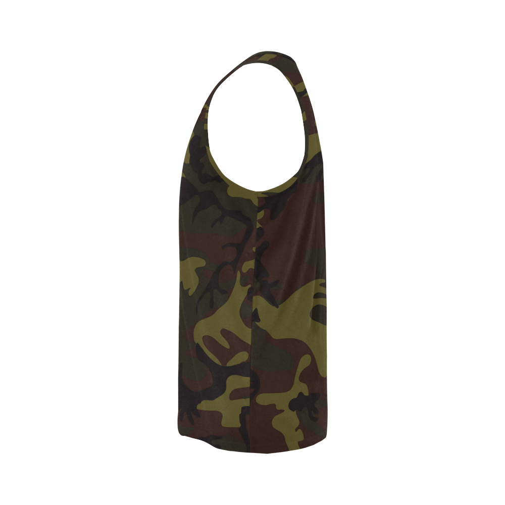 Camo Green Brown All Over Print Tank Top for Men (Model T43)