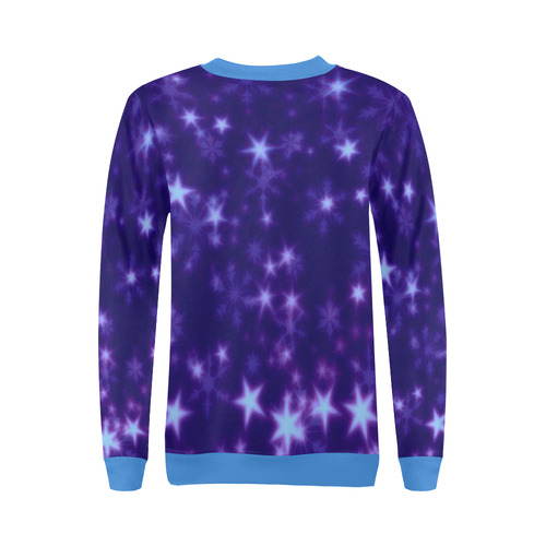 Blurry Stars blue by FeelGood All Over Print Crewneck Sweatshirt for Women (Model H18)