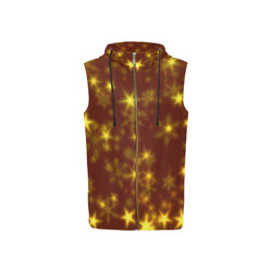 Blurry Stars golden by FeelGood All Over Print Sleeveless Zip Up Hoodie for Women (Model H16)