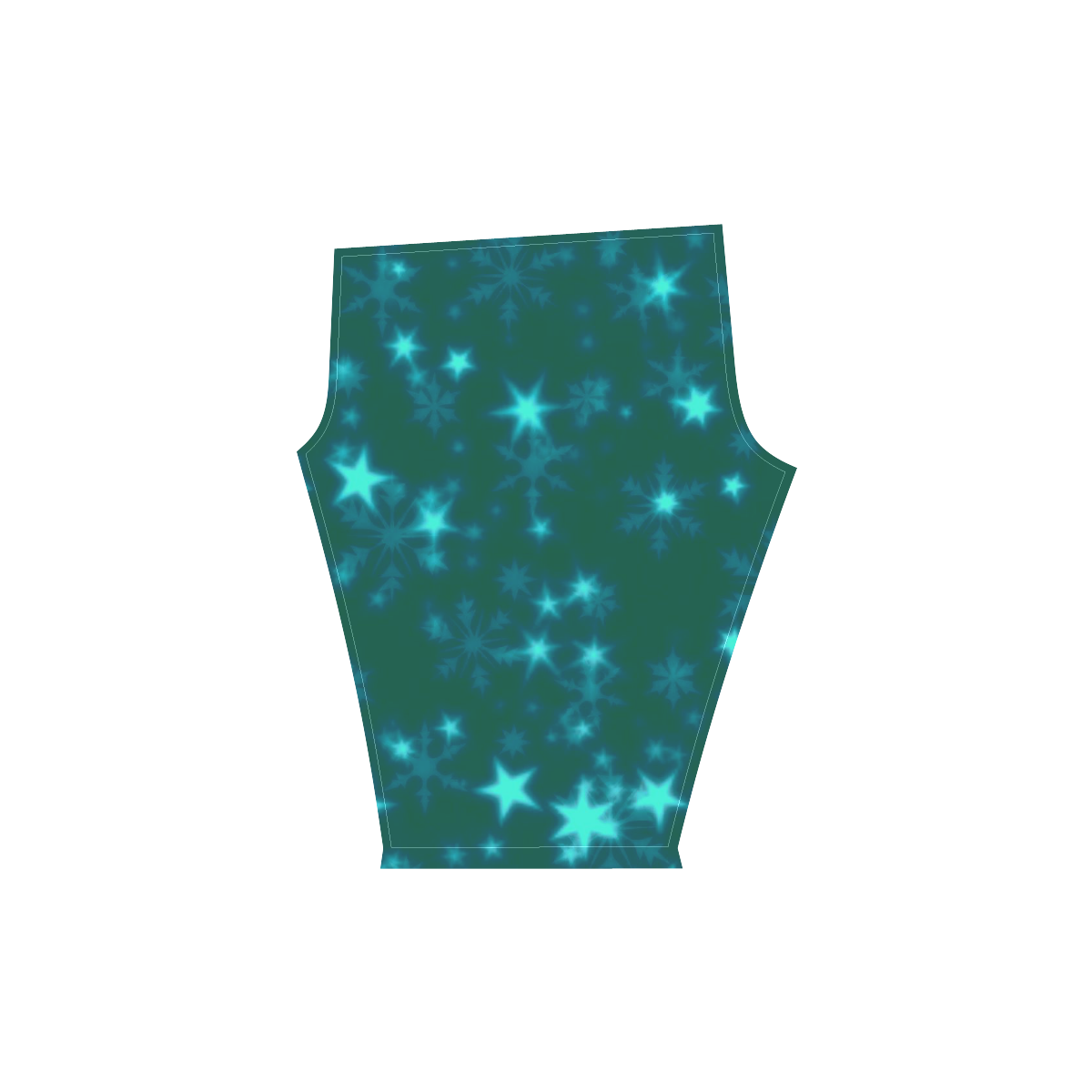 Blurry Stars teal by FeelGood Women's Low Rise Capri Leggings (Invisible Stitch) (Model L08)