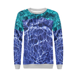 Electric Blue Globes All Over Print Crewneck Sweatshirt for Women (Model H18)