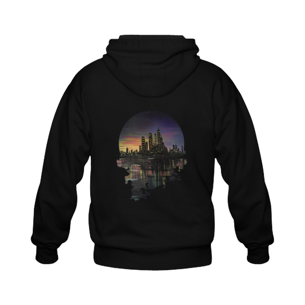 City Lights Gildan Full Zip Hooded Sweatshirt (Model H02)